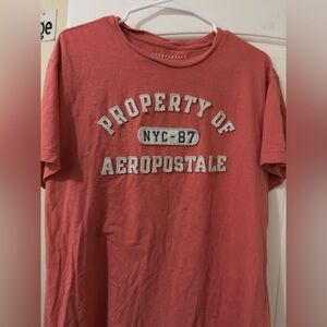 Aeropostale Men’s Coral Graphic 'Property of Aeropostale' Short Sleeve Tee